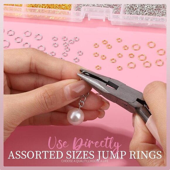 Jump Rings, 968pcs Jewelry Making Supplies, Jump Rings for Jewelry Making, Gold - Picture 2 of 8